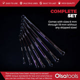 7-Piece Offset Bolt Extractor Wrench Set - Metric Sizes