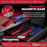 Magnetic Socket Organizer 2Row Holder for 1/4" 3/8" 1/2" Drive Sockets