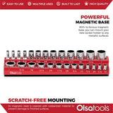 Magnetic Socket Organizer 2Row Holder for 1/4" 3/8" 1/2" Drive Sockets
