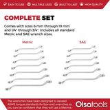 7-Piece Offset Bolt Extractor Wrench Set - Metric Sizes