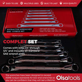 7-Piece Offset Bolt Extractor Wrench Set - Metric Sizes