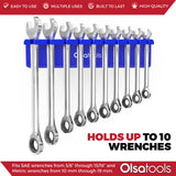 Magnetic Wrench Organizer Rack – Holds 10 SAE & Metric Wrenches