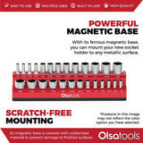 Magnetic Socket Organizer 2Row Holder for 1/4" 3/8" 1/2" Drive Sockets