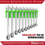 Magnetic Wrench Organizer Rack – Holds 10 SAE & Metric Wrenches