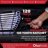 12-Piece 120 Tooth Ratcheting Wrench Set with Extractor Feature