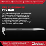 Rolling Head Pry Bar Set - 6" & 16" CR-V Steel, 1400 lbf-in Leverage