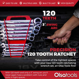12-Piece 120 Tooth Ratcheting Wrench Set with Extractor Feature