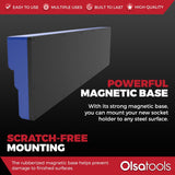 3-Row Magnetic Socket Holder Organizes 75+ 1/4",3/8",1/2" Drive Sockets