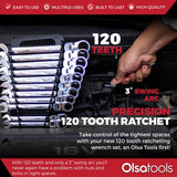 12-Piece 120 Tooth Ratcheting Wrench Set with Extractor Feature