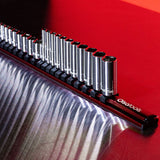 Magnetic Aluminum Socket Organizer Rail - Holds 24 Sockets