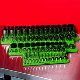 3-Row Magnetic Socket Holder Organizes 75+ 1/4",3/8",1/2" Drive Sockets