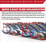 Plier Organizer Rack for 16 Tools – Durable Steel with Anti-Slip Coating