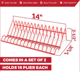 Plier Organizer Rack for 16 Tools – Durable Steel with Anti-Slip Coating