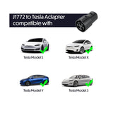 J1772 to Tesla Charging Adapter | 60A 250V | Compatible with Model 3/Y/S/X for Level 1 & 2 charging. Durable, portable, and weather-resistant.
