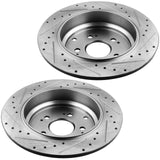 JADODE Rear Black Disc Drilled Brake Rotors for Honda Odyssey Pilot Acura MDX ZDX