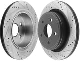 JADODE Rear (2) Brake Rotors + (4) Ceramic Pads for 2002 2003 - 2018 Dodge Ram 1500