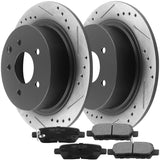 JADODE REAR Drilled and Slotted Brake Rotors and Ceramic Pads for Nissan Altima Sentra