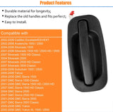 JADODE Black Door Handle Outside Exterior Rear Driver Side Left for Chevy GMC Cadillac