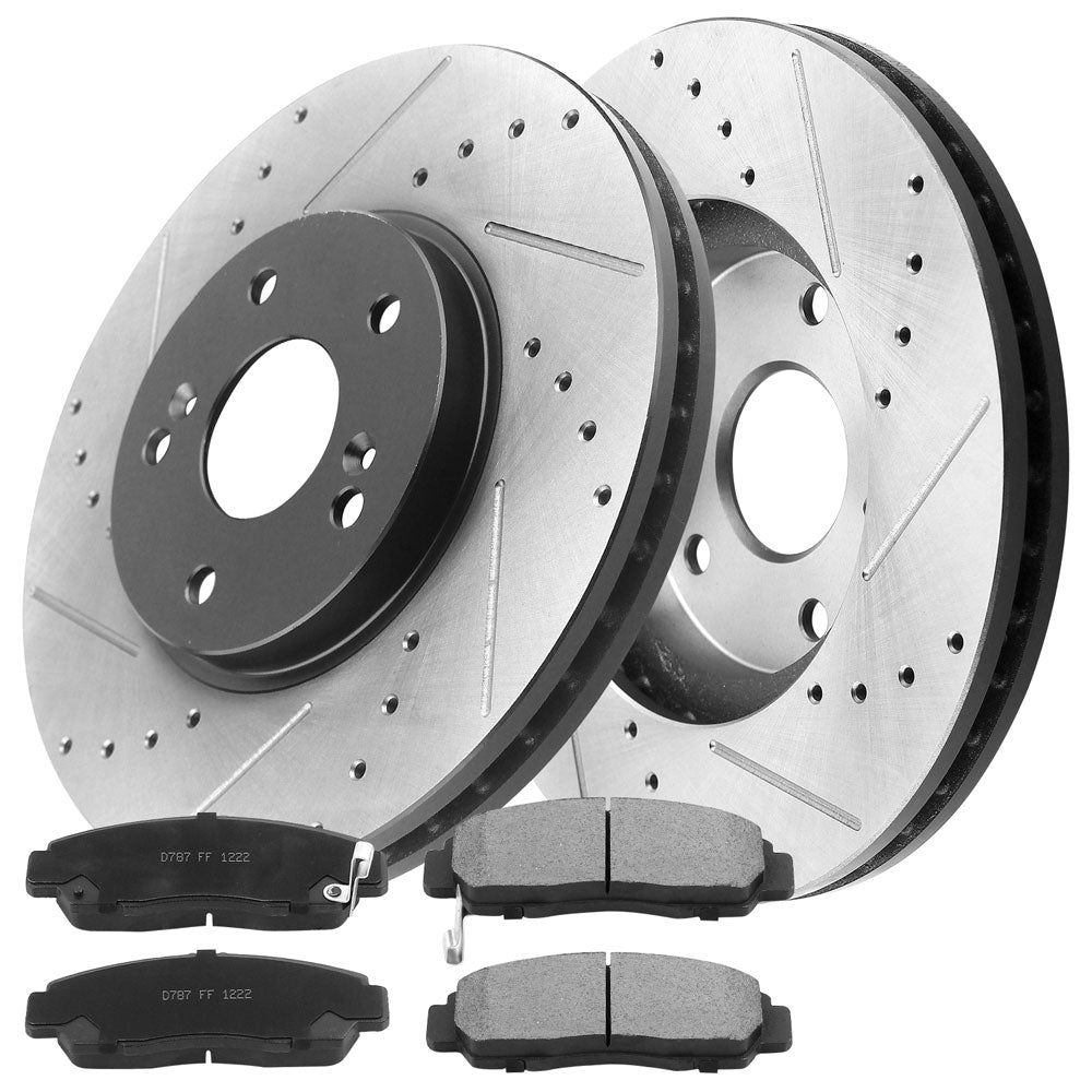 JADODE Front Drilled and Slotted Brake Rotors & Pads Honda for Accord Acura TSX CL TL