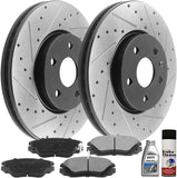 JADODE Front Drilled Slotted Brake Rotors + Brake Pads Chevy Equinox Terrain Impala