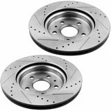 JADODE Brake Rotors Front & Rear Drilled & Slotted Disc Brake Rotors + Ceramic Pads + Cleaner & Fluid for 2010 2011 2012 2013 2014 2015 Chevy Camaro