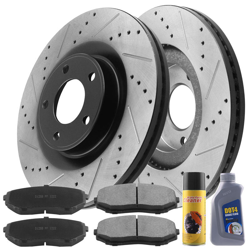 JADODE Front Brake Rotors + Brake Pads for Ford Edge Lincoln MKX AWD Brakes Rotor & Pad