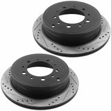 JADODE 353.5mm Front & Rear Drilled Slotted Brake Rotors Disc Ceramic Pads w/Cleaner Fluid for Lexus LX570, Toyota Land Cruiser/Sequoia/Tundra