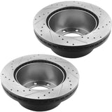 JADODE Rear Drill Brake Rotors + Ceramic Pads For Ford F-250 F-350 Super Duty 4WD SRW