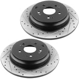 JADODE Rear Drilled Slotted Brake Rotors + Ceramic Pads For 2009 2010 2011 Honda Pilot