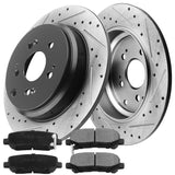 JADODE Rear Drilled Slotted Brake Rotors + Ceramic Pads For 2009 2010 2011 Honda Pilot