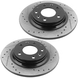 JADODE Rear E-Coated Drilled Slotted Brake Rotors + Brake Pads for 06-10 Fusion Mazda 6