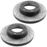 JADODE 330mm Rear Drilled Brake Rotors + Brake Pads for Chevy Silverado 1500 GMC Yukon