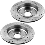 JADODE Rear Drilled Slotted Brake Rotors + Ceramic Pads For 2009 2010 2011 Honda Pilot