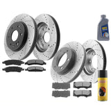 JADODE Front Bake Rotors + Ceramic Brake Pads Fit Cadillac Escalade, Chevy Avalanche Silverado Suburban Tahoe,GMC Yukon XL - 6 Lugs -w/Cleaner & Fluid