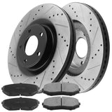 JADODE Front Brake Rotors + Pads for Ford Edge Lincoln MKX AWD 2007 2008 - 2015