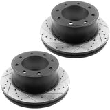 JADODE Rear Drill Brake Rotors + Ceramic Pads For Ford F-250 F-350 Super Duty 4WD SRW