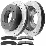 JADODE Front Black E-coat Brake Rotors & Ceramic Pads For Silverado Sierra 2500 3500