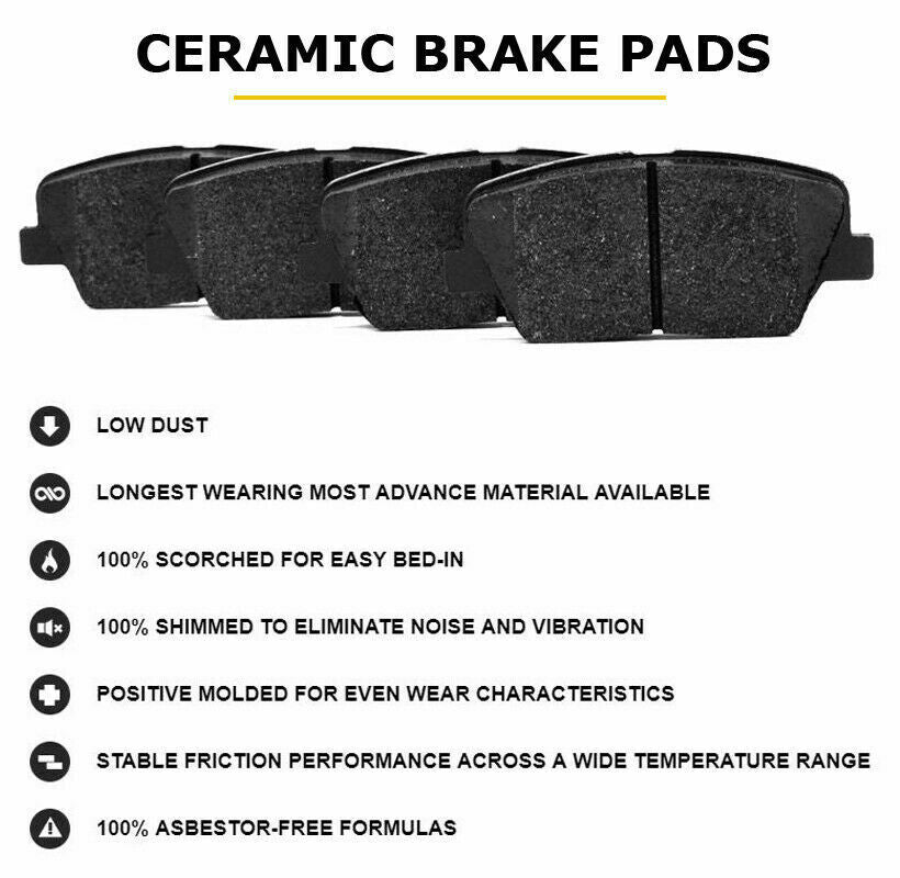 JADODE Rear Ceramic Brake Pads w/Hardware for Acura MDX Honda Odyssey Pilot