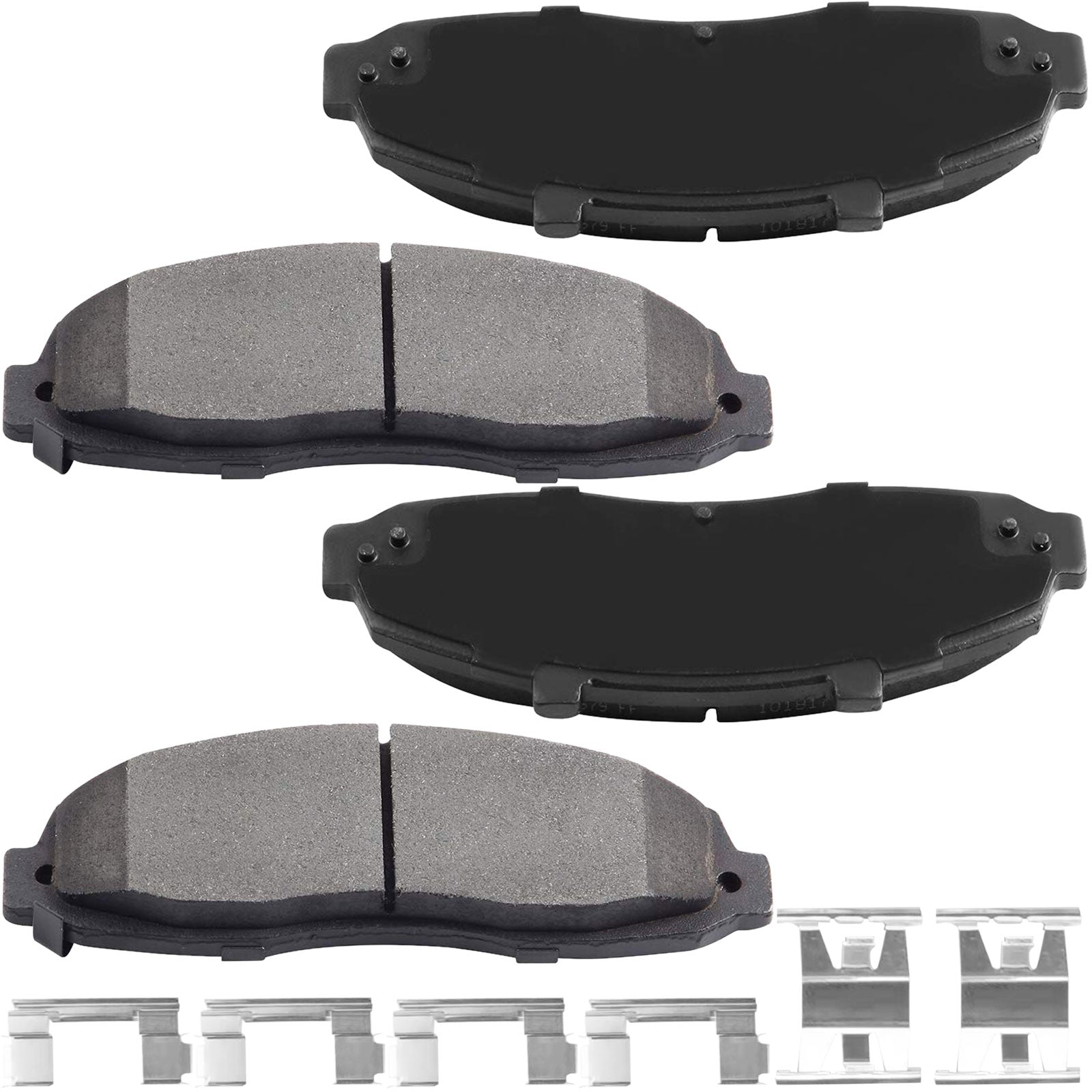 JADODE 4x Front Ceramic Brake Pads for 1997- 2000 2001 2002 2003 Ford F-150 w/Hardware