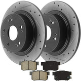 JADODE Rear Drilled Slotted Disc Brake Rotors & Pads for Honda Accord Acura TSX 3.0L V6