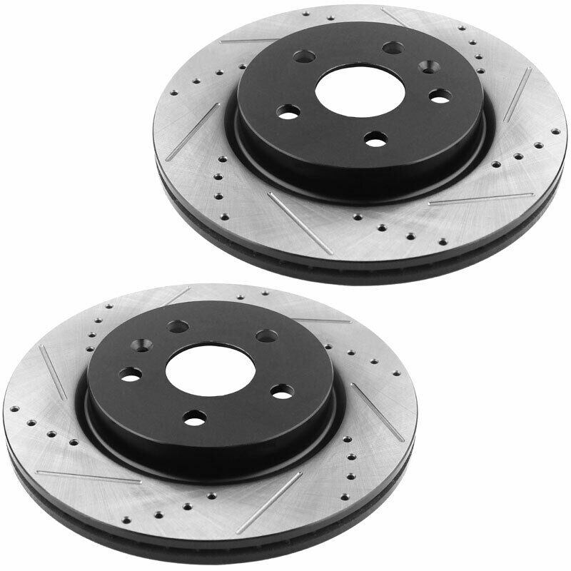 JADODE Brake Rotors Front & Rear Drilled & Slotted Disc Brake Rotors + Ceramic Pads + Cleaner & Fluid for 2010 2011 2012 2013 2014 2015 Chevy Camaro