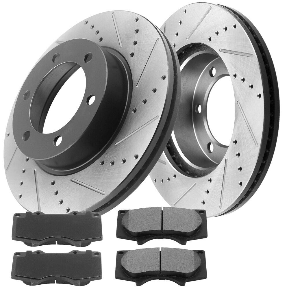 JADODE 261.5mm Front Drilled Slotted Brake Rotors Ceramic Pads for Chevy Astro /Avalanche 1500 /Silverado 1500/Tahoe 1500,GMC Sierra 1500 /Yukon