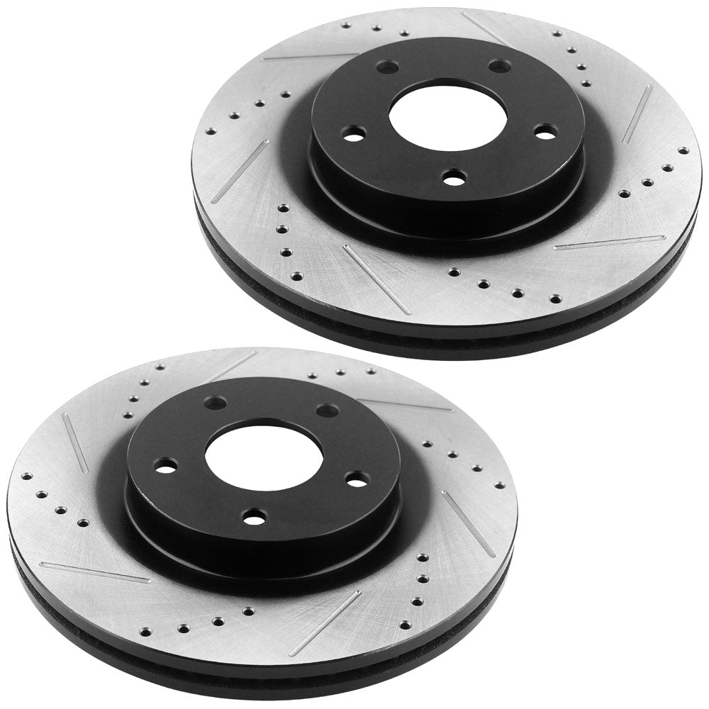 JADODE Front Drilled Slotted Brake Rotors and Brake Pads For 2007-2012 Nissan Altima